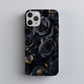 Midnight Rose Luxe Phone Case – Charcoal Blooms & Golden Elegance with Everyday Protection