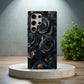 Midnight Rose Luxe Phone Case – Charcoal Blooms & Golden Elegance with Everyday Protection
