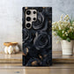 Midnight Rose Luxe Phone Case – Charcoal Blooms & Golden Elegance with Everyday Protection