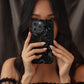 Shadow Rose Noir Phone Case – Matte Black Elegance with Everyday Protection