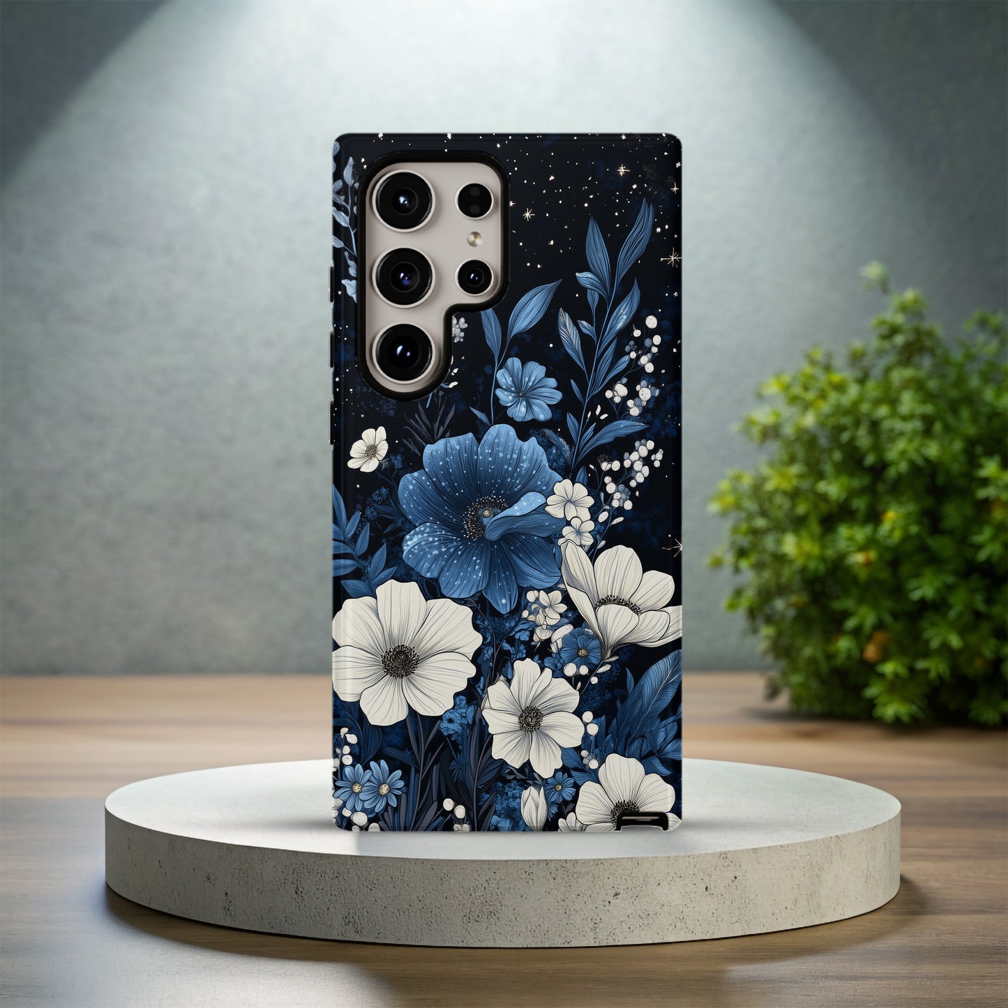 Starlit Garden Bloom Phone Case – Midnight Florals with Celestial Elegance & Everyday Protection