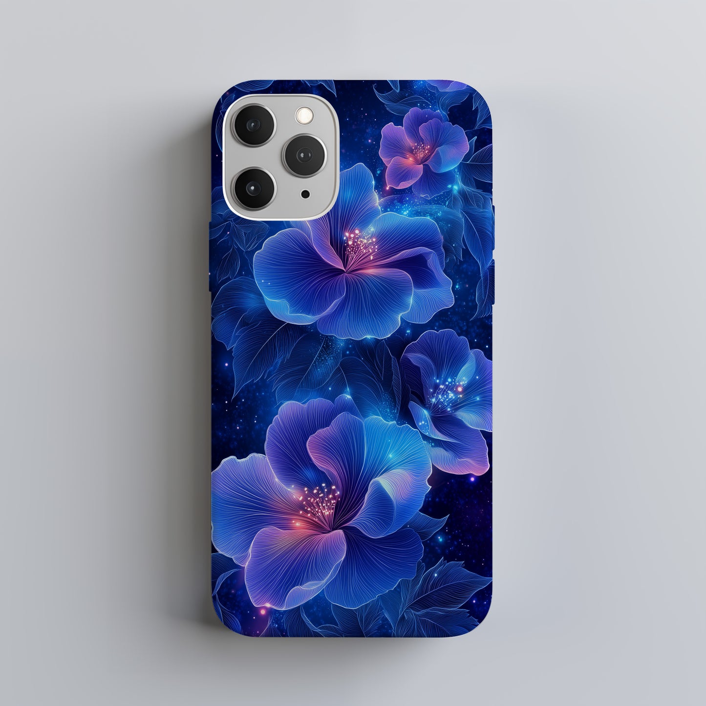 Lunar Bloom Glow Phone Case – Ethereal Neon Florals with Cosmic Radiance & Durable Protection