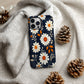 Embroidered Daisy Charm Phone Case – Boho Stitchwork Style with Durable Protection