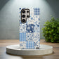 Blue Calico Patchwork Phone Case – Vintage Charm with Modern Protection
