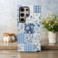 Blue Calico Patchwork Phone Case – Vintage Charm with Modern Protection