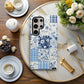 Blue Calico Patchwork Phone Case – Vintage Charm with Modern Protection