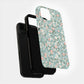 Vintage Pastel Floral Phone Case – Soft Blue Background with Pink & White Blossoms