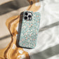 Vintage Pastel Floral Phone Case – Soft Blue Background with Pink & White Blossoms