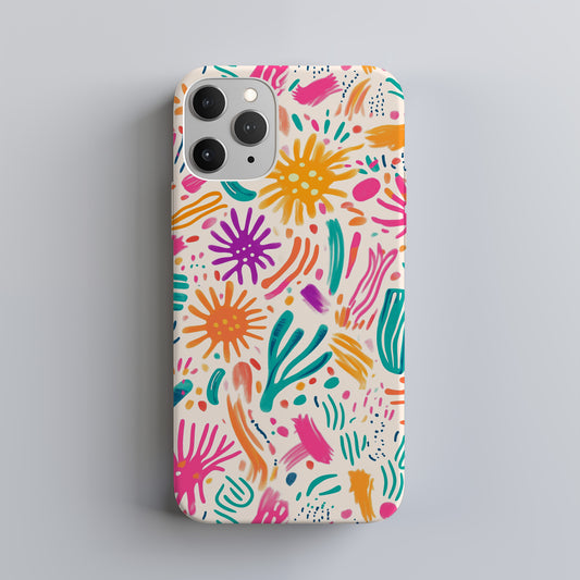 Bold Tropical Abstract Phone Case – Colorful Pastel Brushstroke Art