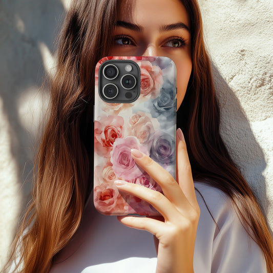 Watercolor Rose Bloom Phone Case – Soft Romantic Floral Art
