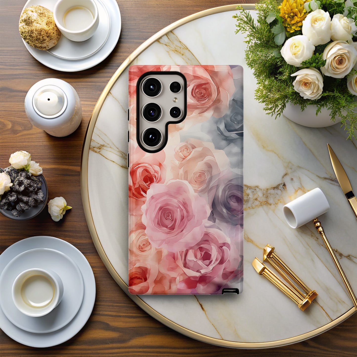 Watercolor Rose Bloom Phone Case – Soft Romantic Floral Art