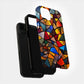 Stained Glass Mosaic Phone Case – Abstract Geometric Art in Bold Jewel Tones