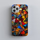 Stained Glass Mosaic Phone Case – Abstract Geometric Art in Bold Jewel Tones