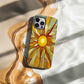 Stained Glass Sunburst Phone Case – Radiant Solar Flare Design