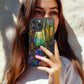Twilight Enchanted Forest Phone Case – Whimsical Stained Glass Woodland Glow
