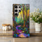 Twilight Enchanted Forest Phone Case – Whimsical Stained Glass Woodland Glow