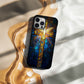 Radiant Cross & Dove Phone Case – Stained Glass Holy Spirit Symbol with Light Beams