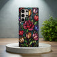 Garden of Light Phone Case – Stained Glass Roses and Tulips in Bloom
