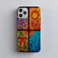 Four Seasons Stained Glass Phone Case – Spring Blossoms, Summer Sun, Autumn Leaves & Winter