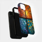 Botanical Seasons Phone Case – Stained Glass Spring, Summer, Autumn, and Winter Floral Panels