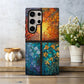 Botanical Seasons Phone Case – Stained Glass Spring, Summer, Autumn, and Winter Floral Panels