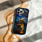 Celestial Library Phone Case – Stained Glass Books, Moon & Stars Art