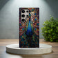 Majestic Peacock Stained Glass Phone Case – Jewel-Toned Art Nouveau Design