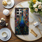 Majestic Peacock Stained Glass Phone Case – Jewel-Toned Art Nouveau Design