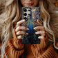 Majestic Peacock Stained Glass Phone Case – Jewel-Toned Art Nouveau Design
