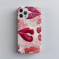 Lipstick Kiss Print Phone Case – Bold Red Lips on Pink Watercolor
