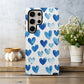 Blue Watercolor Heart Phone Case – Minimalist Hand-Painted Pattern