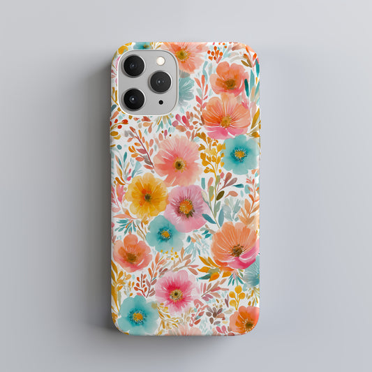 Sun-Kissed Watercolor Garden Phone Case – Bold Pastel Floral