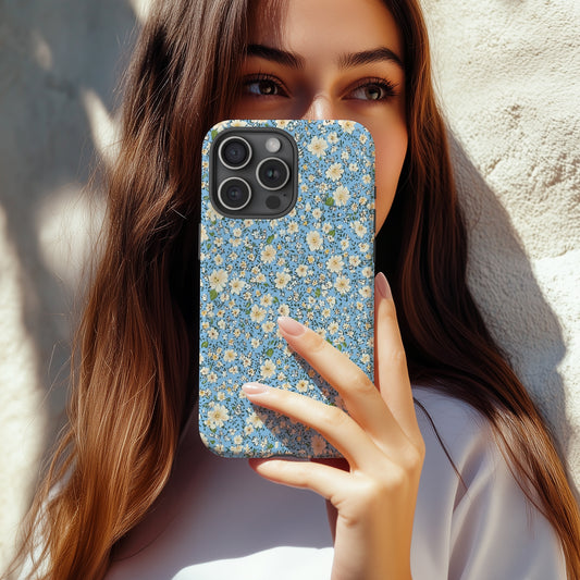 Blue Meadow Bloom Phone Case – Cottagecore Vintage Florals