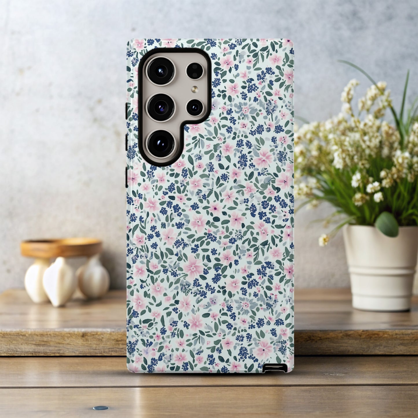 Sweet Blush & Bluebud Floral Phone Case – Petite Vintage Bloom