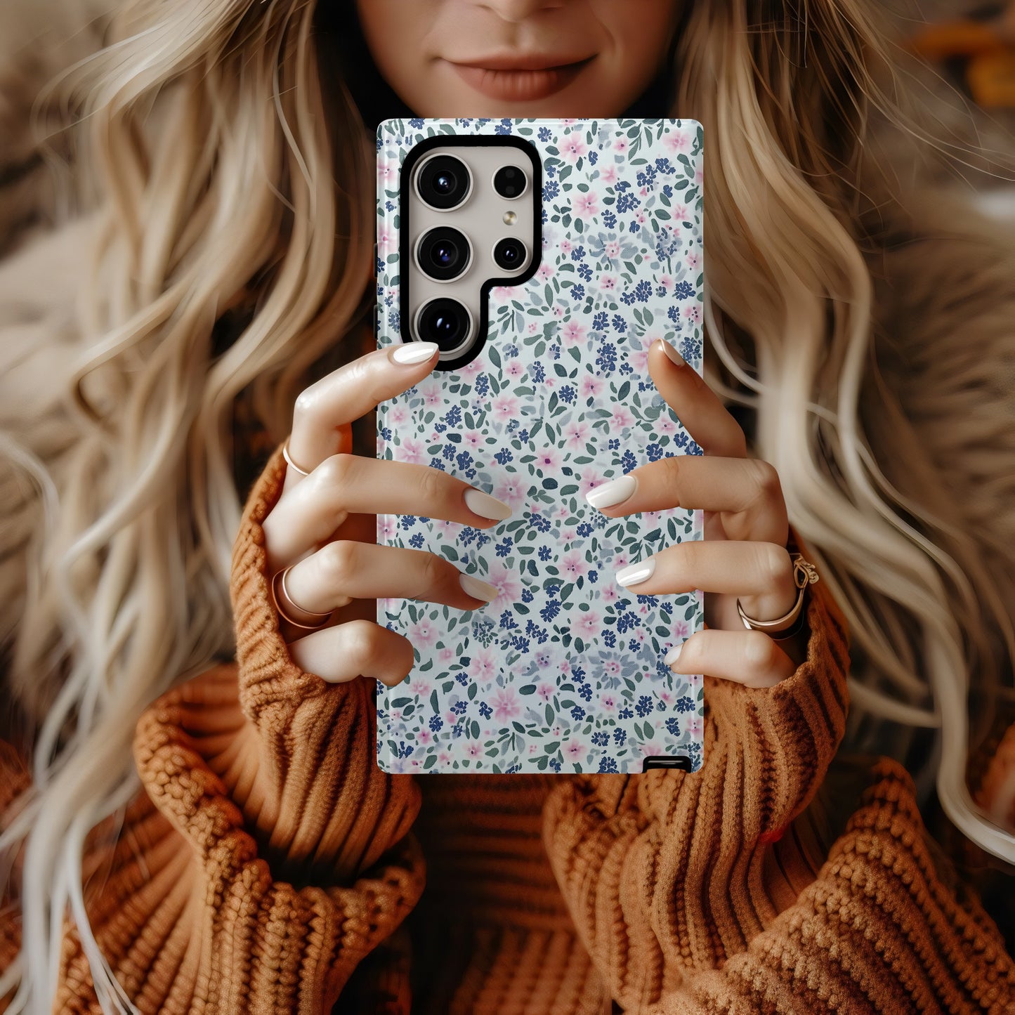 Sweet Blush & Bluebud Floral Phone Case – Petite Vintage Bloom