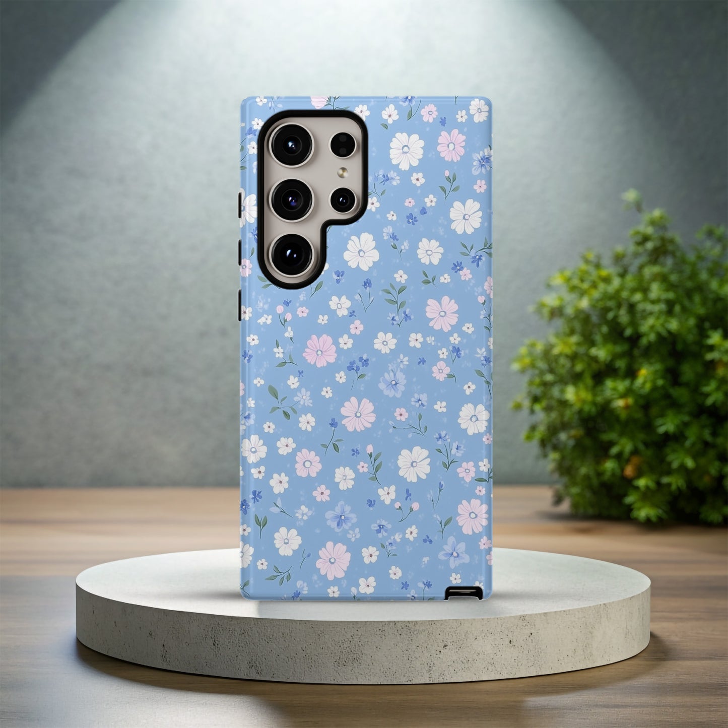 Pastel Meadow Blue Floral Phone Case – Delicate Daisy Charm
