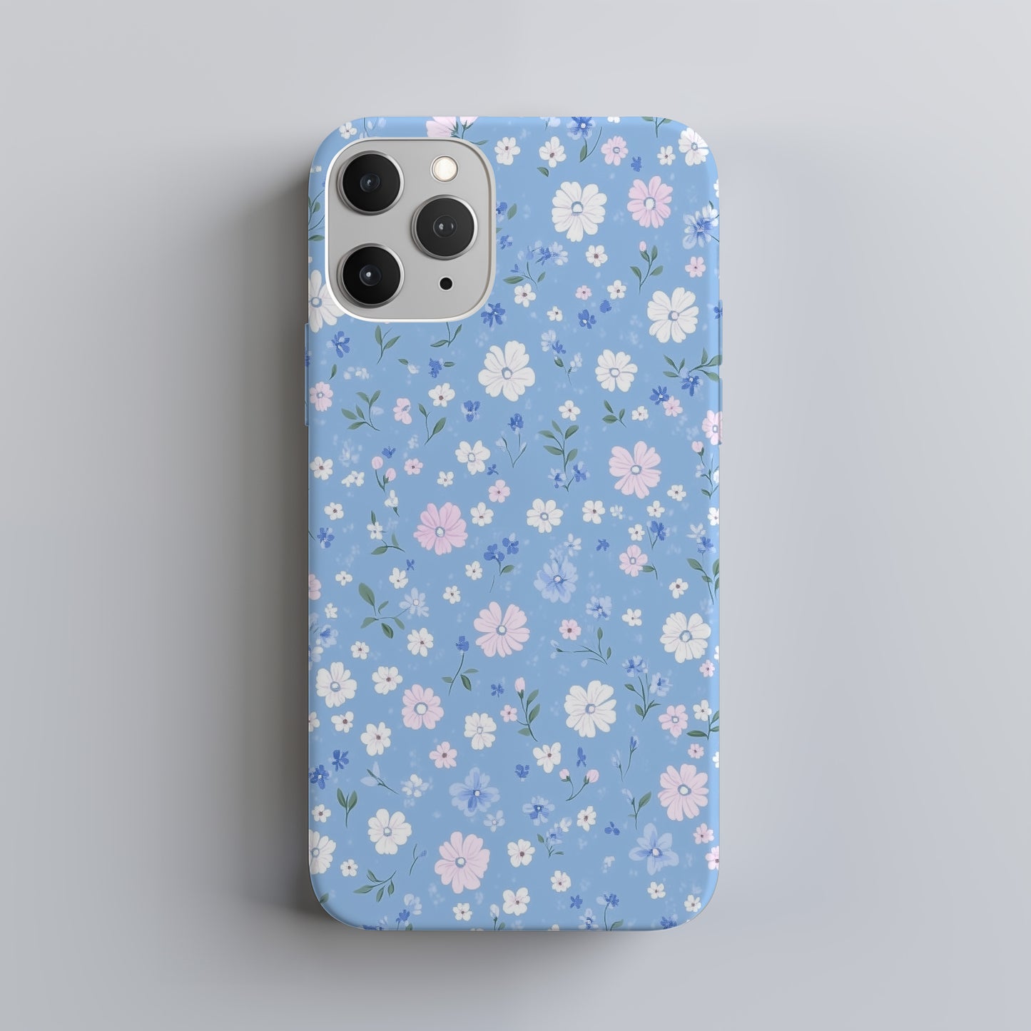 Pastel Meadow Blue Floral Phone Case – Delicate Daisy Charm