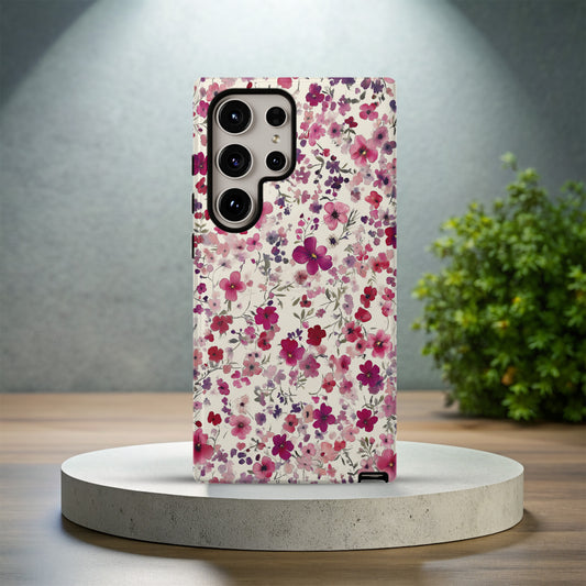 Wild Bloom Magenta Floral Phone Case – Bold Watercolor Garden