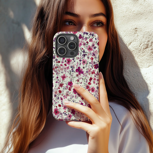 Wild Bloom Magenta Floral Phone Case – Bold Watercolor Garden