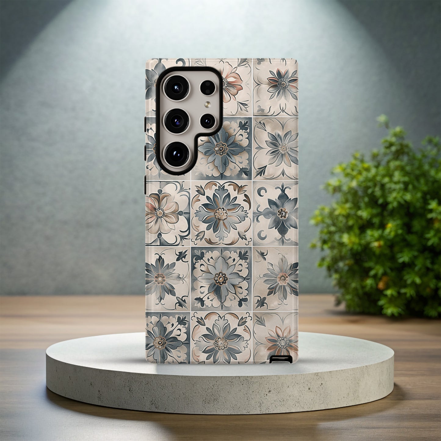 Vintage Tile Floral Phone Case – Ornamental Mediterranean Style