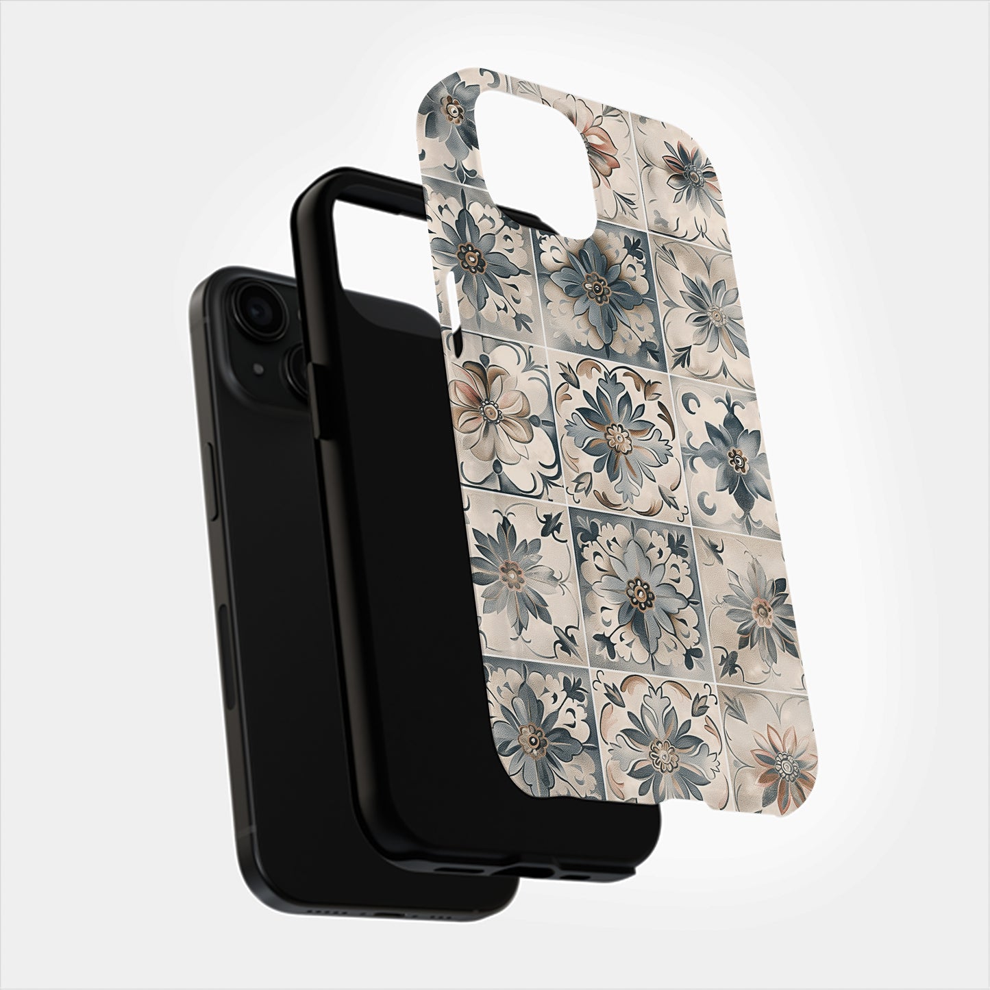 Vintage Tile Floral Phone Case – Ornamental Mediterranean Style