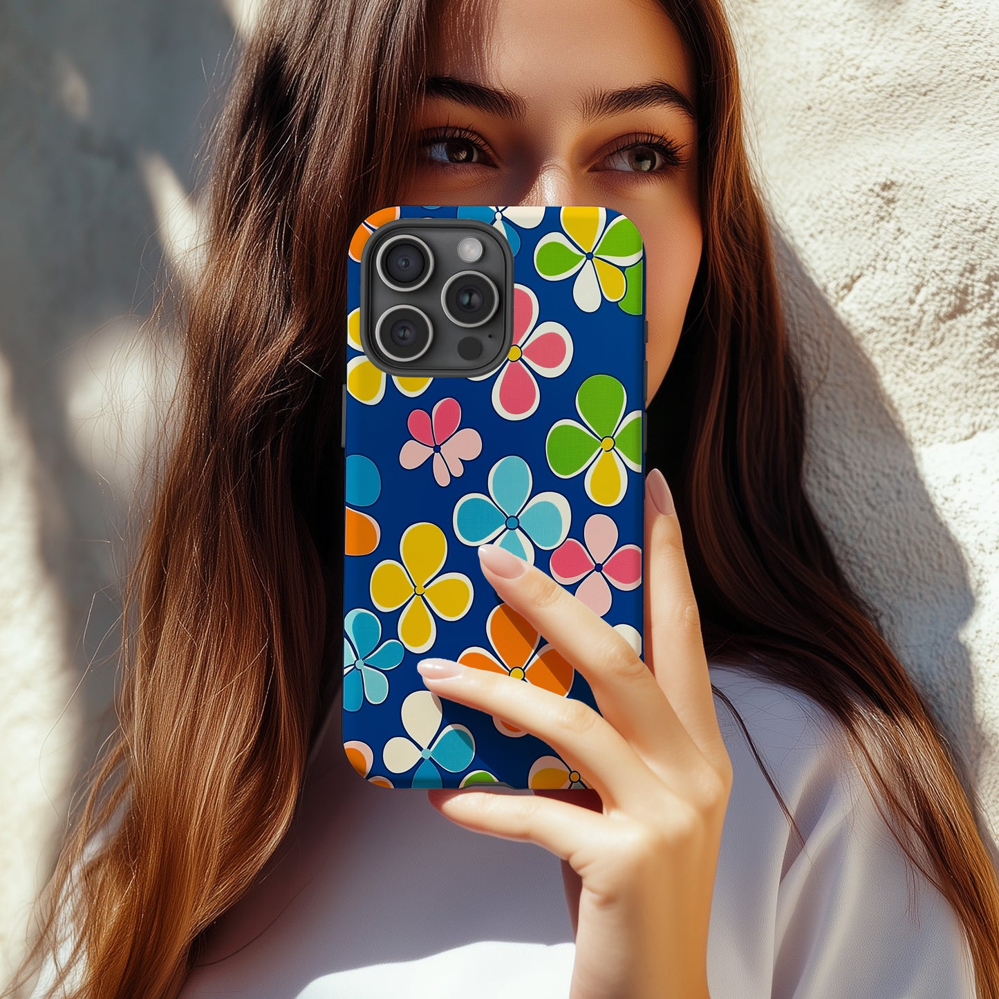 Retro Bloom Pop Case – 60s Mod Floral Vibe in Bold Colors