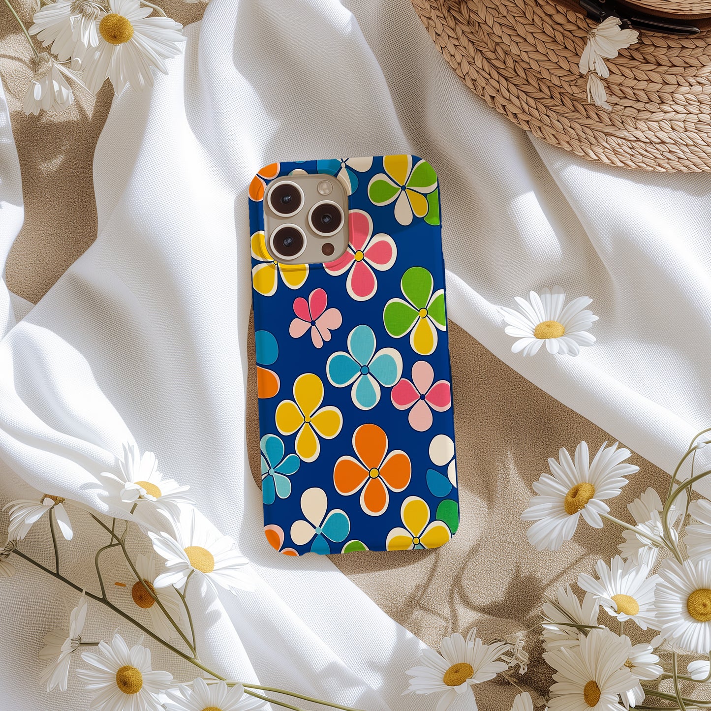 Retro Bloom Pop Case – 60s Mod Floral Vibe in Bold Colors
