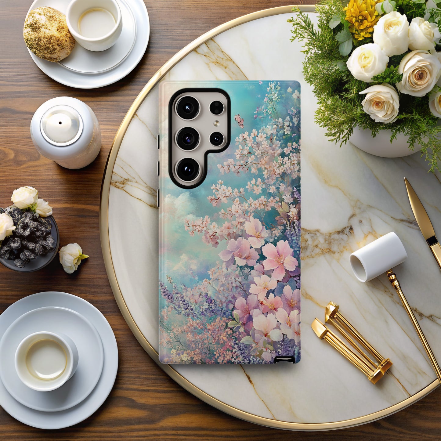 Sakura Sky Bloom Case – Dreamy Pastel Cherry Blossoms & Butterflies