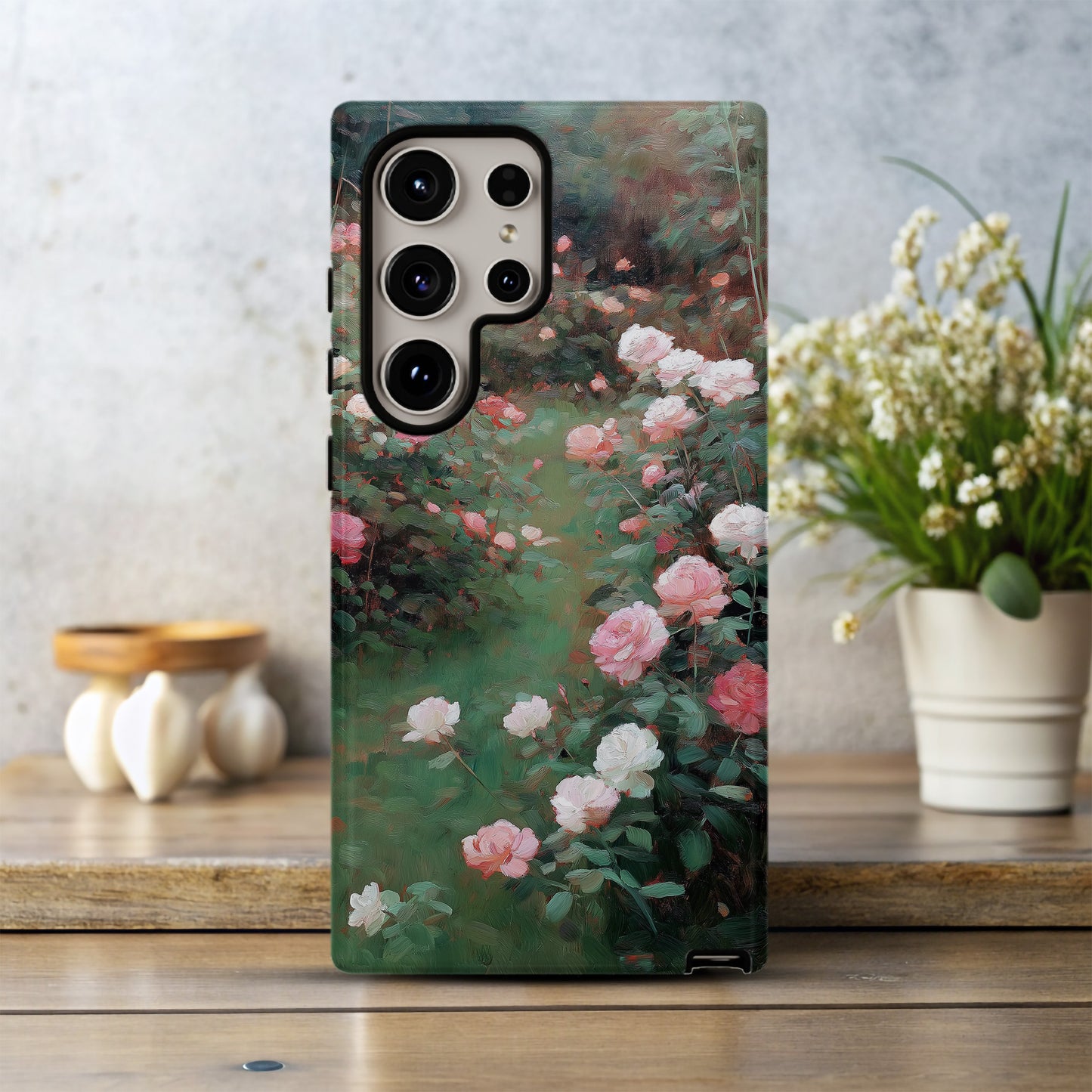 Rose Garden Reverie Case – Impressionist Floral Pathway in Soft Petals