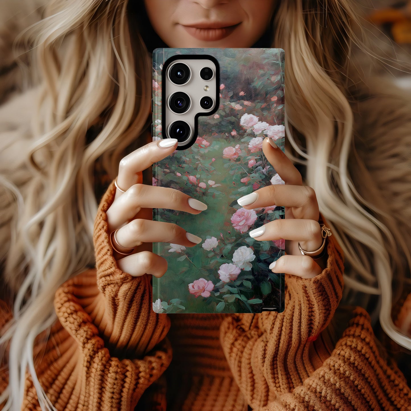 Rose Garden Reverie Case – Impressionist Floral Pathway in Soft Petals