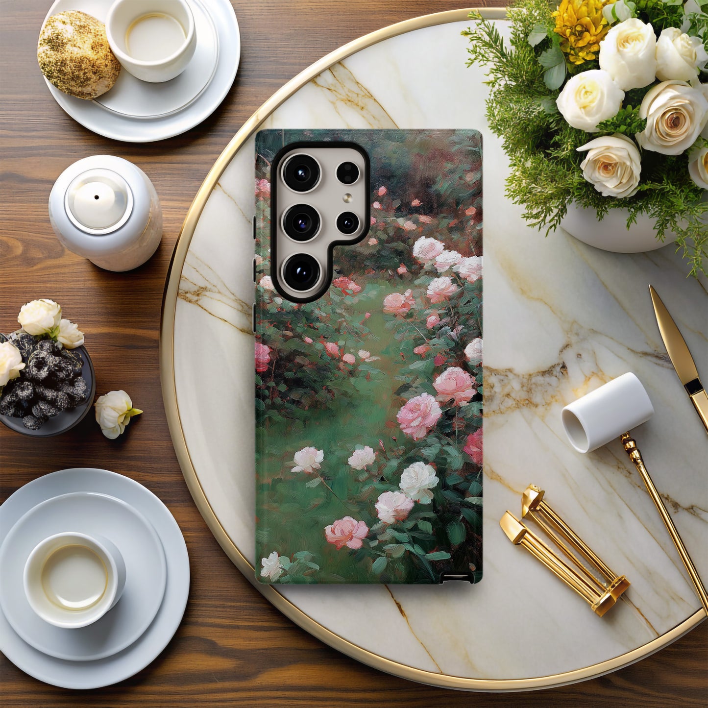 Rose Garden Reverie Case – Impressionist Floral Pathway in Soft Petals