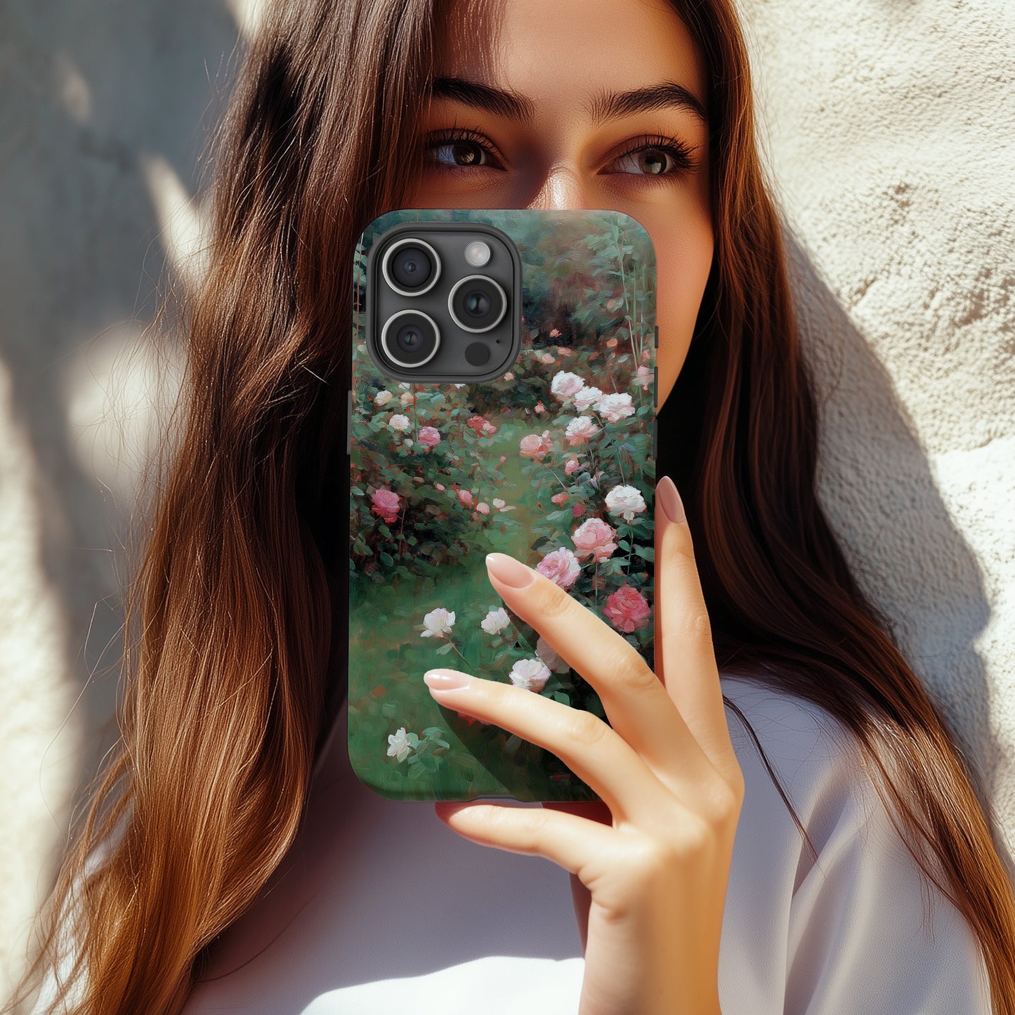 Rose Garden Reverie Case – Impressionist Floral Pathway in Soft Petals
