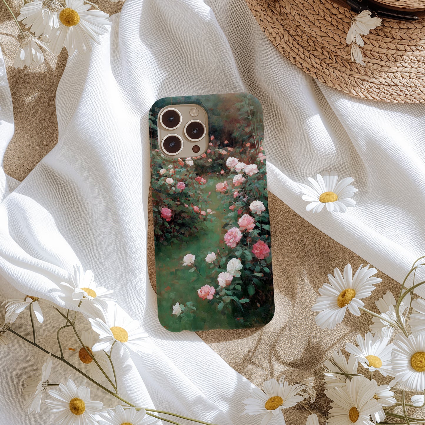 Rose Garden Reverie Case – Impressionist Floral Pathway in Soft Petals