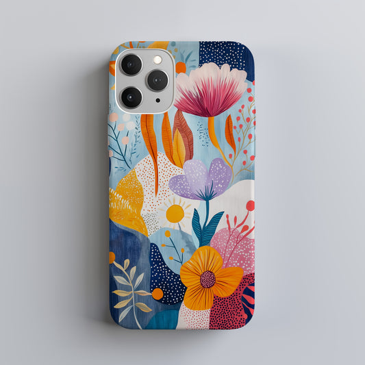 Boho Bloom Collage Case – Whimsical Hand-Painted Floral Folk Art
